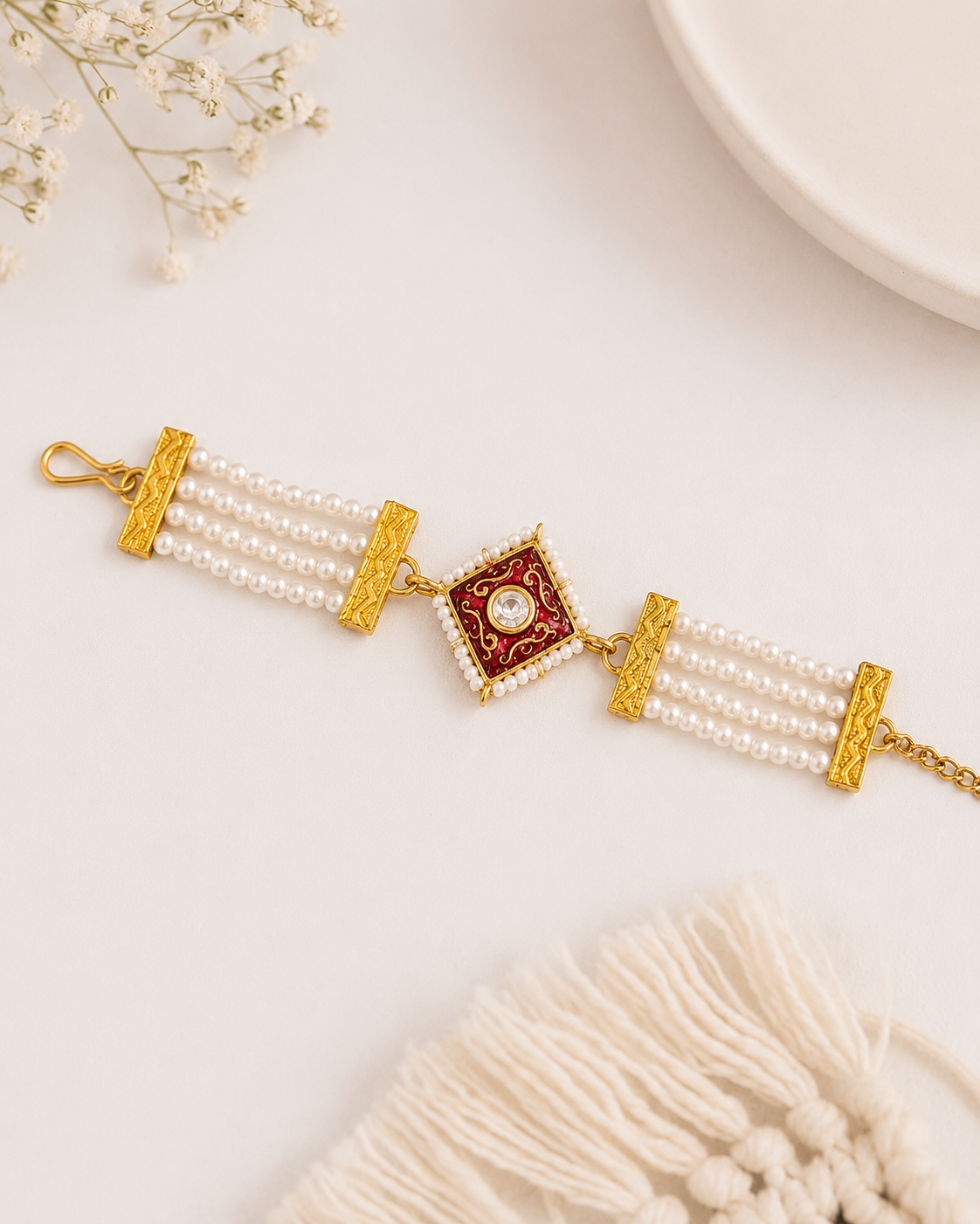 Red Ishir Bracelet Rakhi | Tilak Set Included