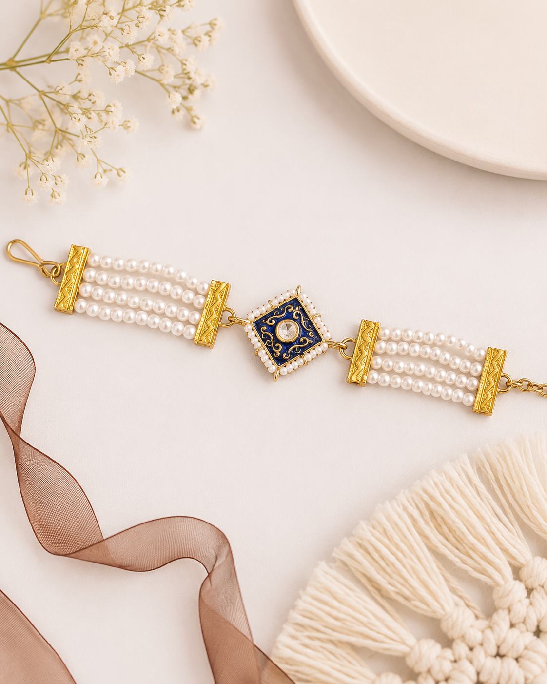 Blue Ishir Bracelet Rakhi | Tilak Set Included