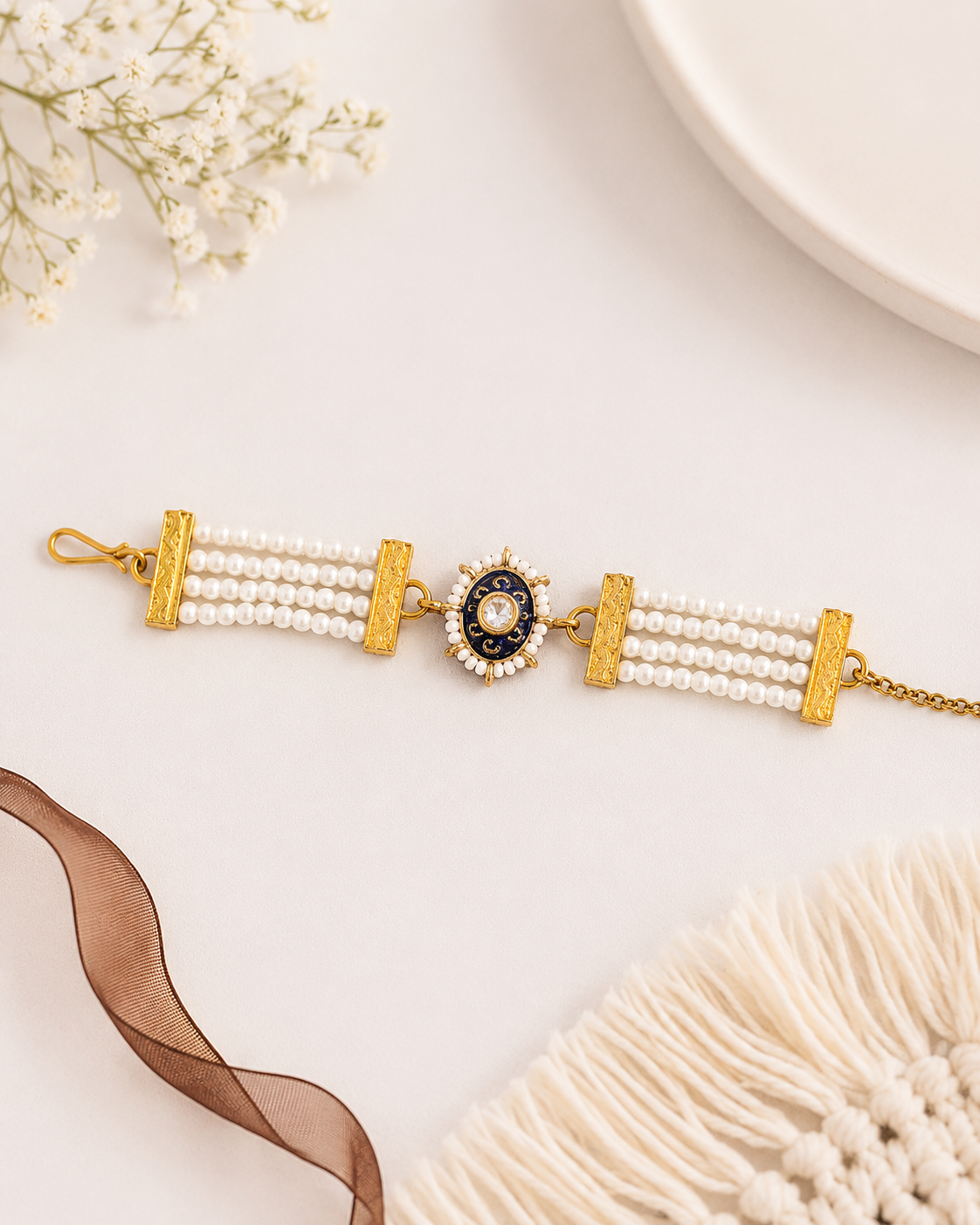 Blue Anik Bracelet Rakhi | Tilak Set Included