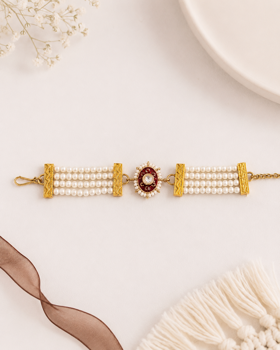 Red Anik Bracelet Rakhi | Tilak Set Included
