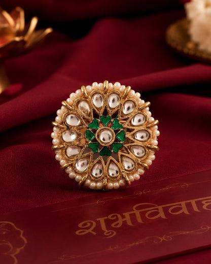 Green Meherva Ethnic Ring
