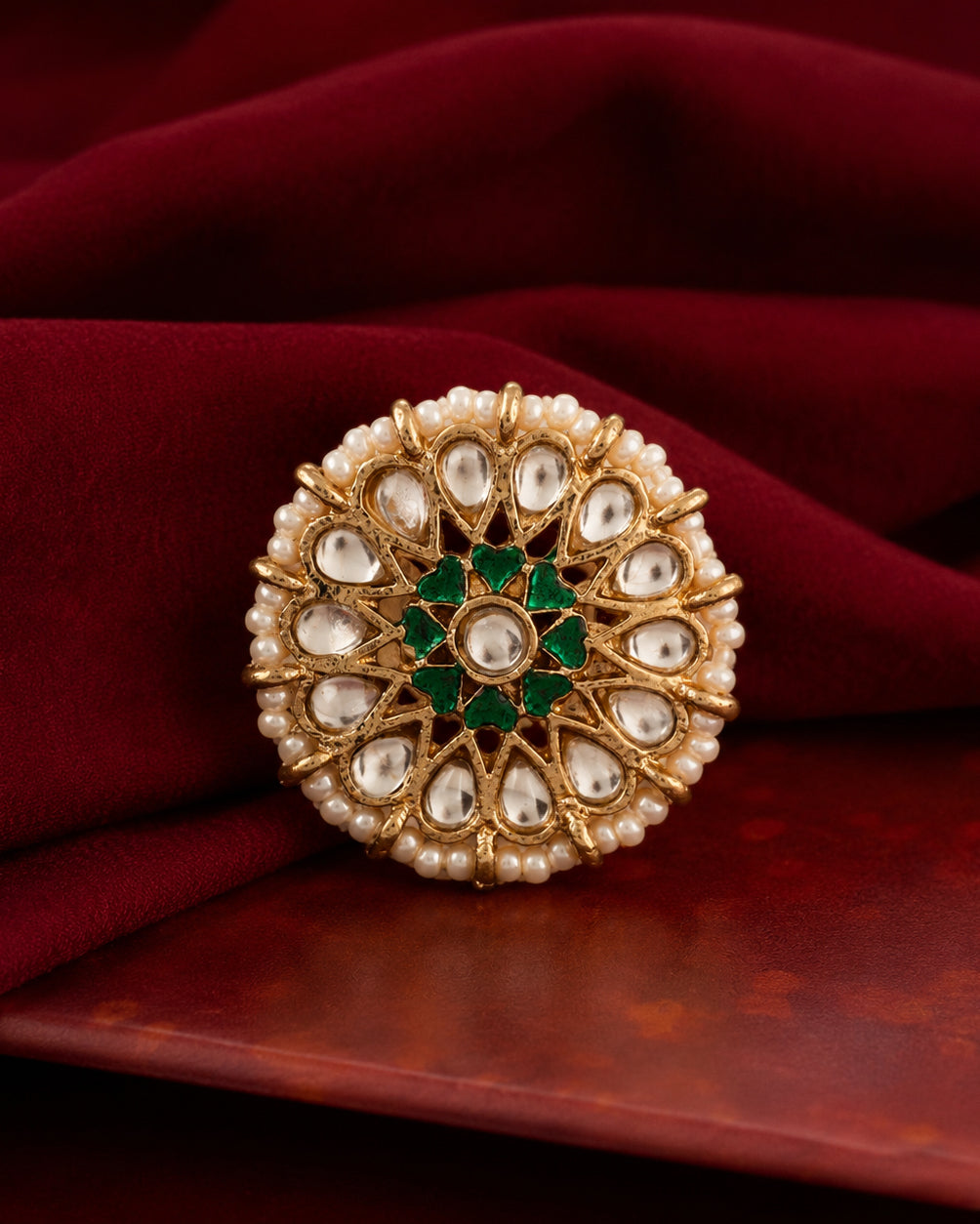 Green Meherva Ethnic Ring