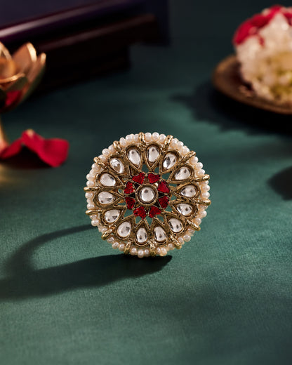 Red Meherva Ethnic Ring