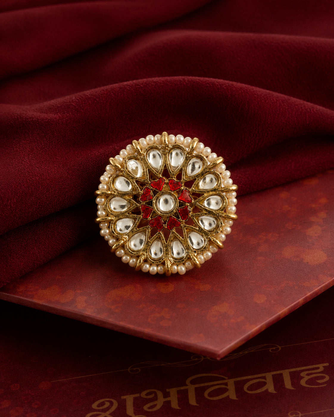 Red Meherva Ethnic Ring