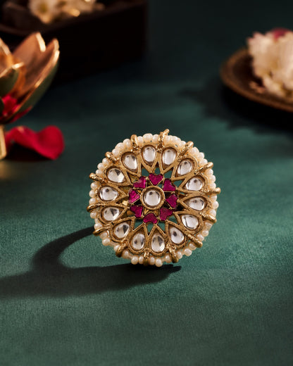 Pink Meherva Ethnic Ring