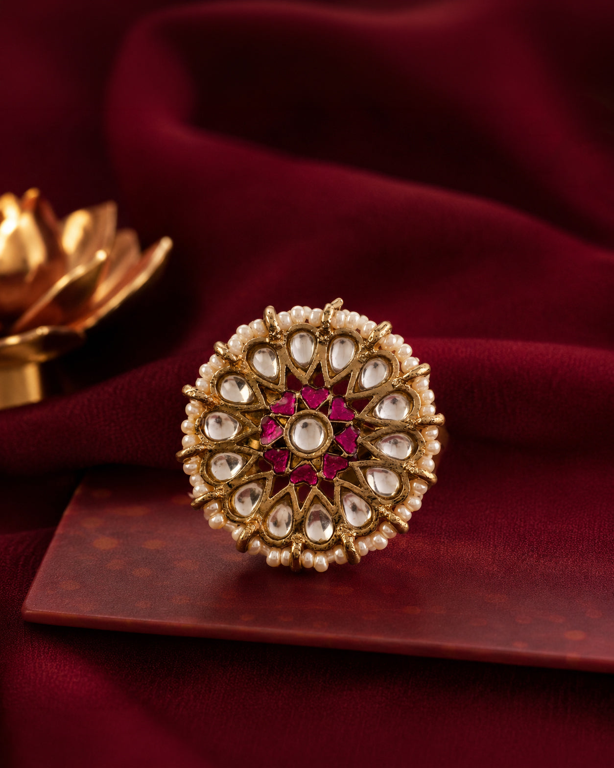 Pink Meherva Ethnic Ring