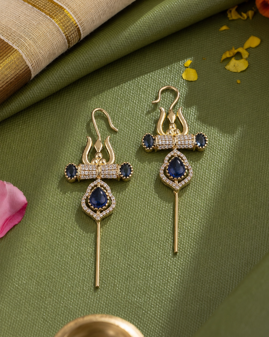 Blue Krisha Designer Ear-cuff Earring