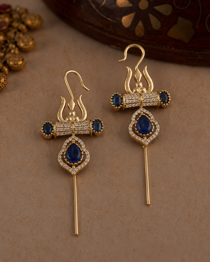 Blue Krisha Designer Ear-cuff Earring
