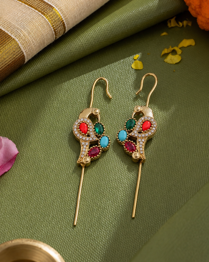 Red Multi Soreya Designer Ear-cuff Earring