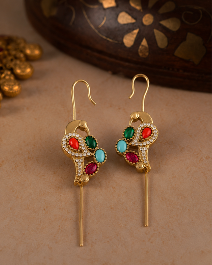 Red Multi Soreya Designer Ear-cuff Earring