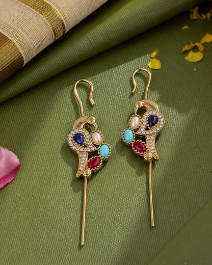 Blue Multi Soreya Designer Ear-cuff Earring