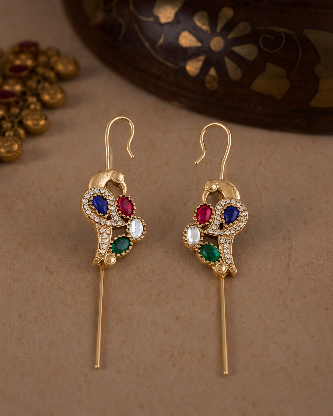 Blue Multi Soreya Designer Ear-cuff Earring