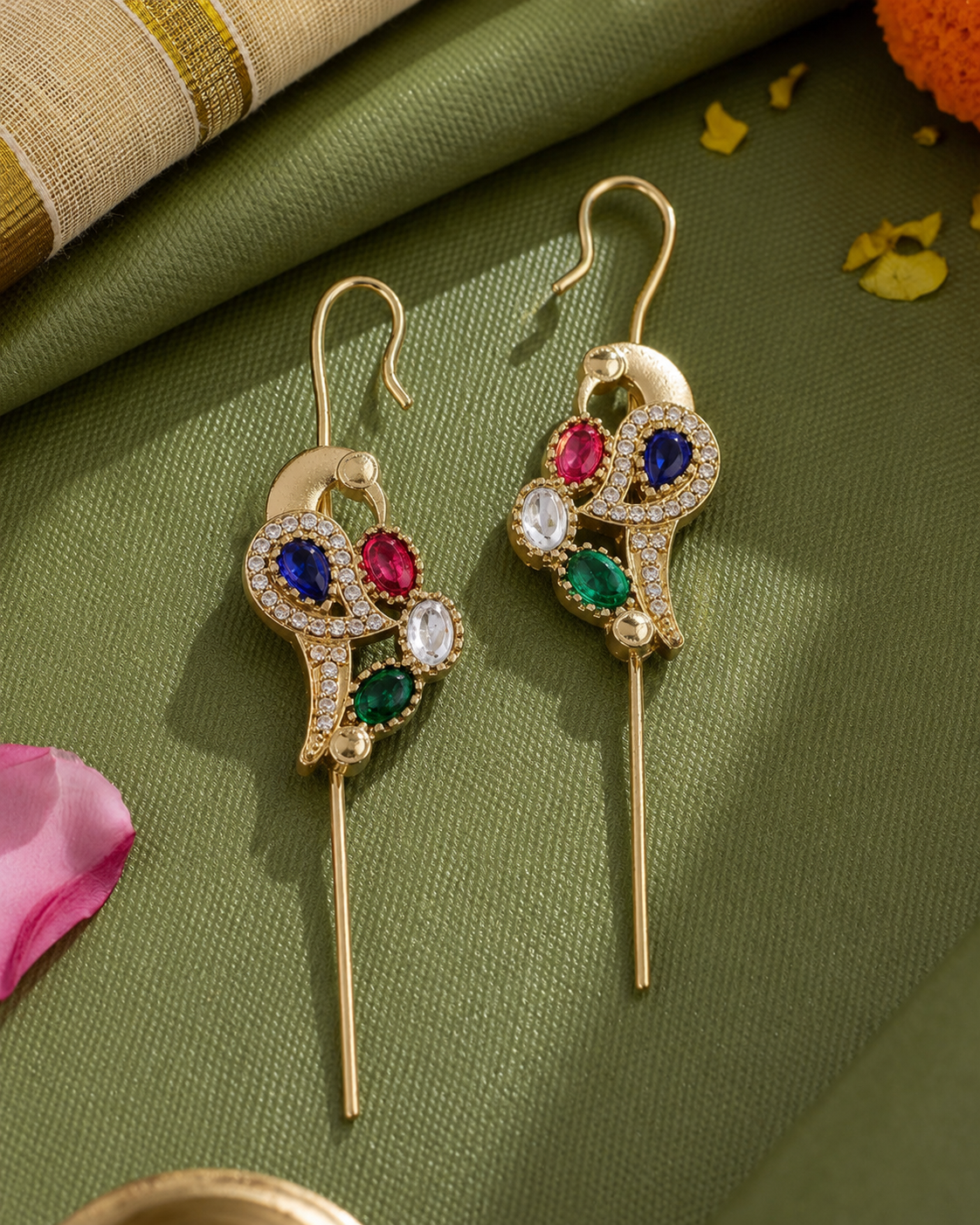 Blue Multi Soreya Designer Ear-cuff Earring