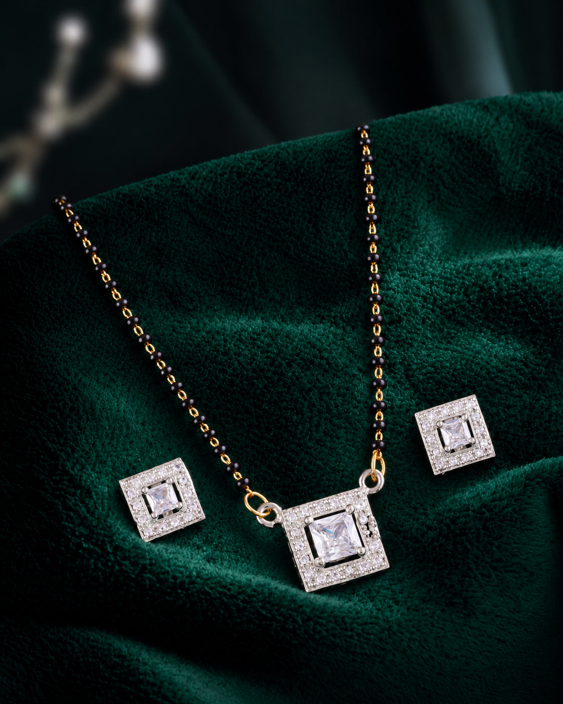 Yamika American Diamond Mangalsutra Set