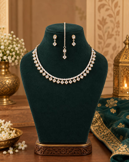 Varshita Choker Necklace Set With Earring and Maangteeka