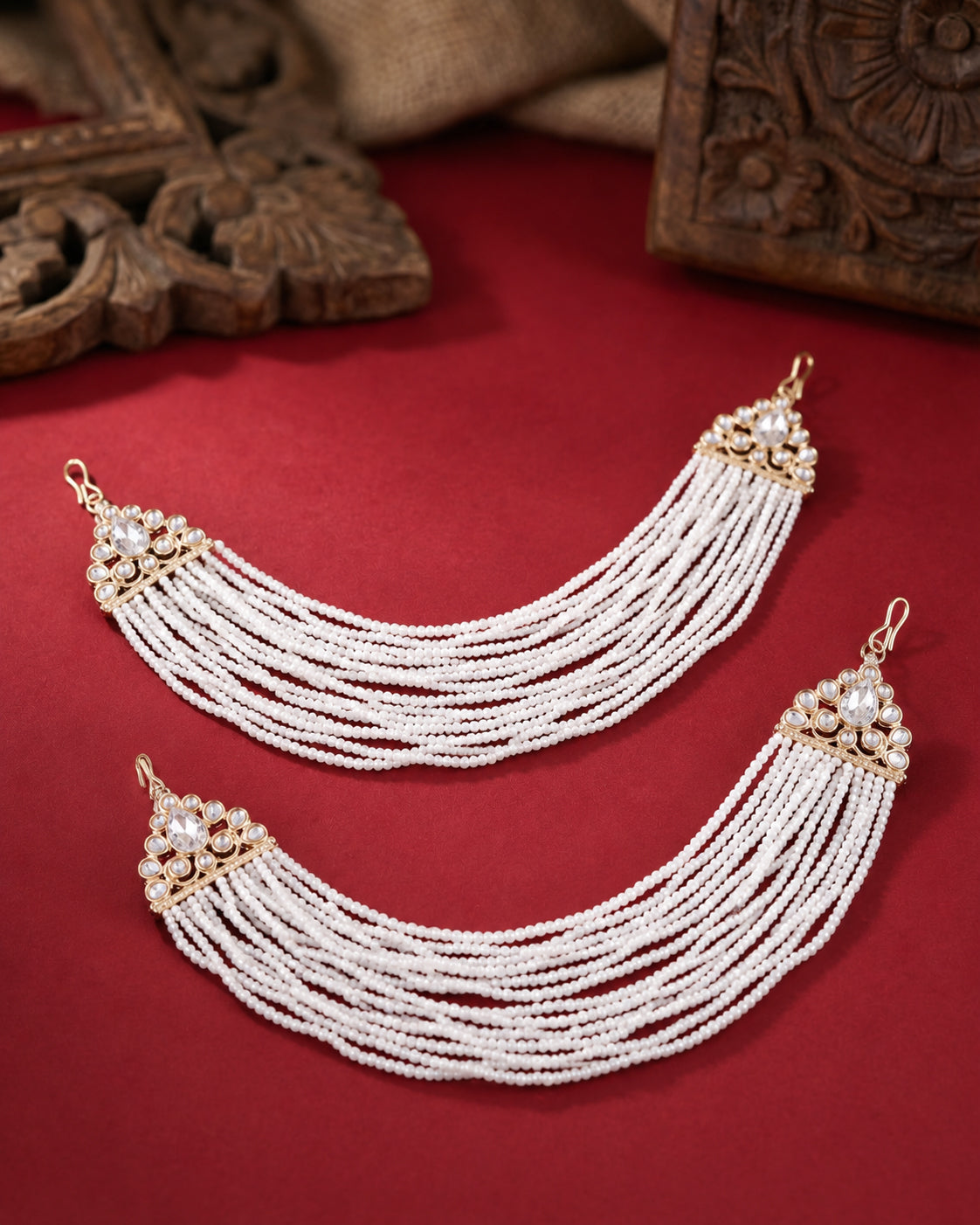 Avni Bahubali Pearl Kaan Chain Pair