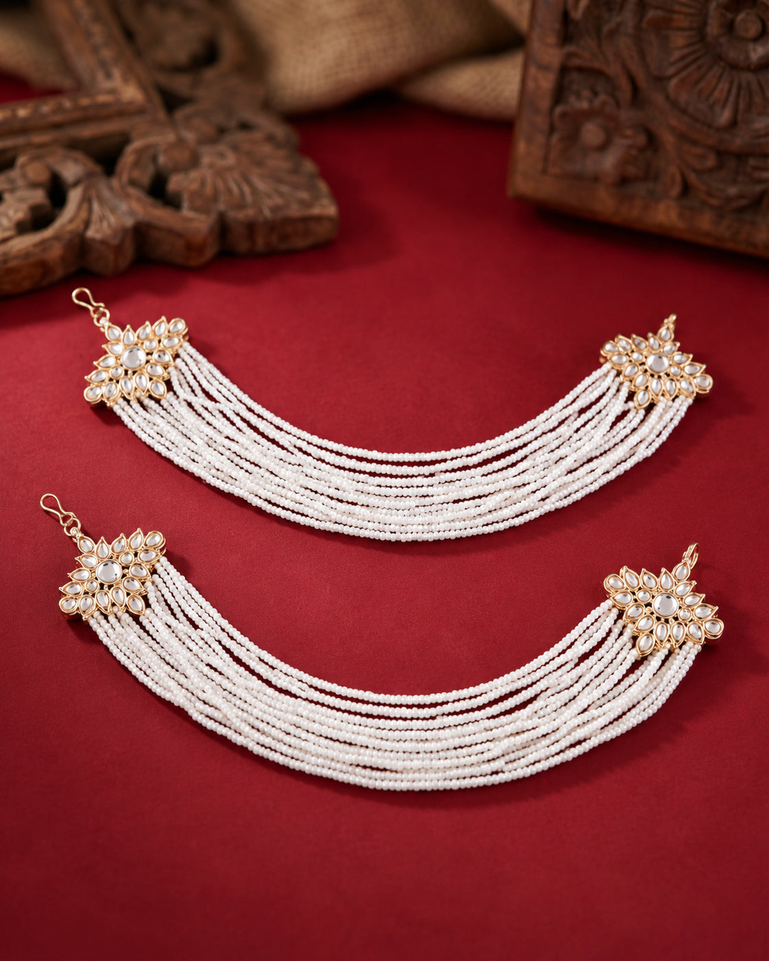 Dhyana Bahubali Pearl Kaan Chain Pair