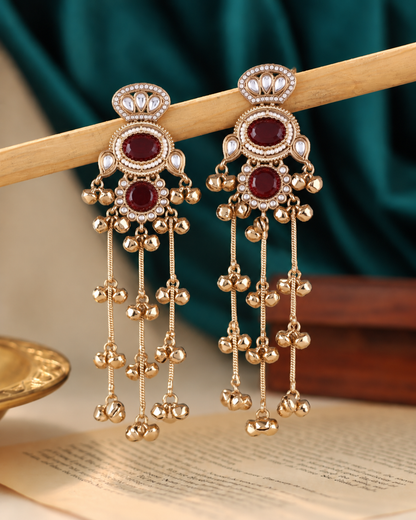 Ruby Rajvalli Kashmiri Look Ghunghru Jhumka Earring