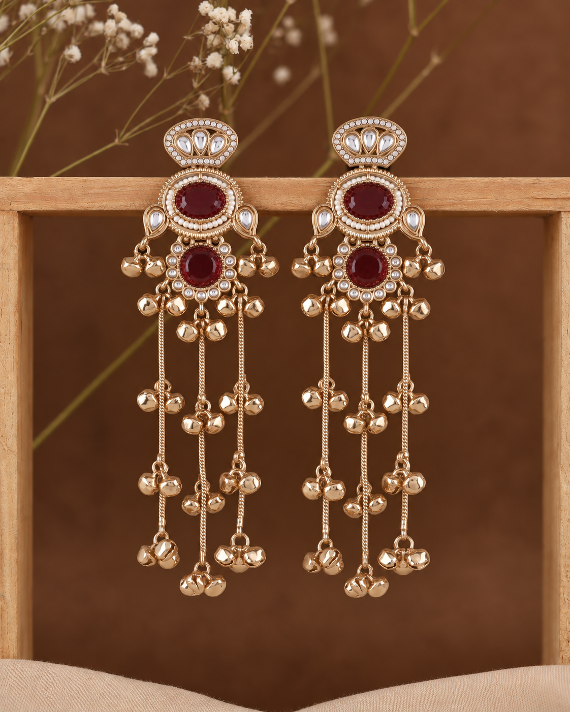 Ruby Rajvalli Kashmiri Look Ghunghru Jhumka Earring