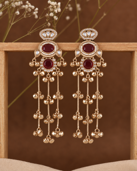 Ruby Rajvalli Kashmiri Look Ghunghru Jhumka Earring