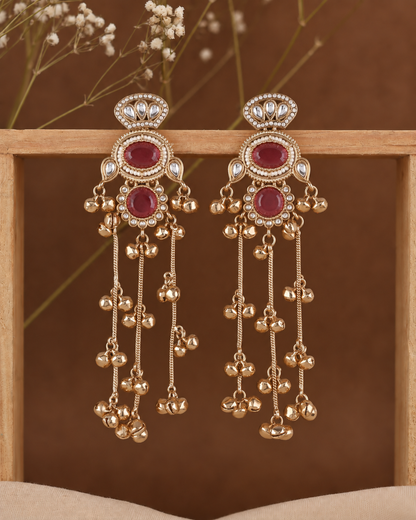Onion Rajvalli Kashmiri Look Ghunghru Jhumka Earring