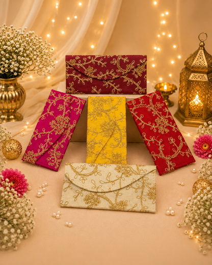 Festive Embroidered Cash Envelope For Shagun