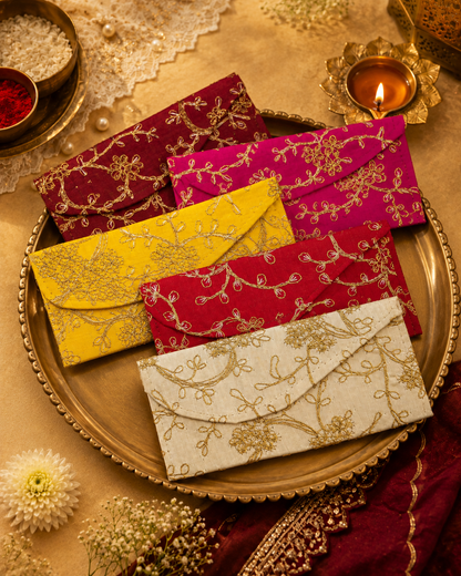 Festive Embroidered Cash Envelope For Shagun
