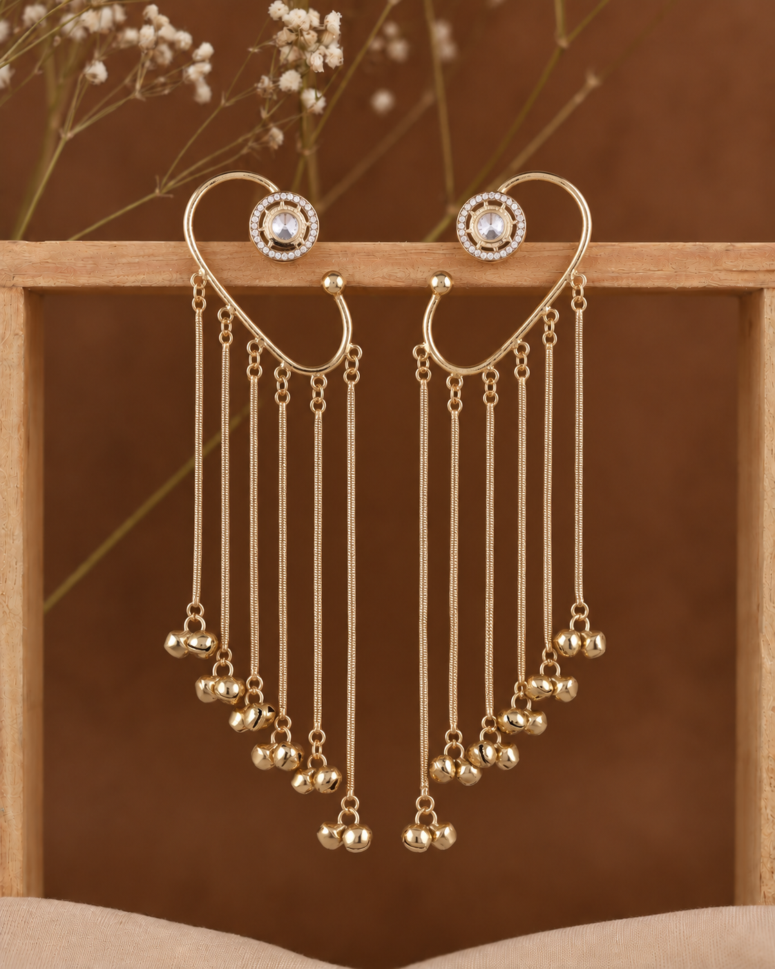 Hridika Kashmiri Look Ghunghru Ear Cuff Earring