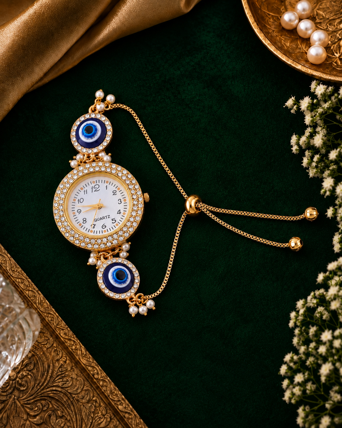 Adanika Evil Eye Bracelet Wrist Watch