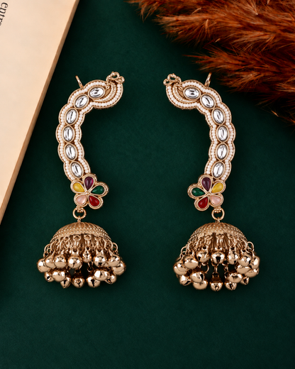 Multi Aavira Designer Ear Cuff Jhumki Earring