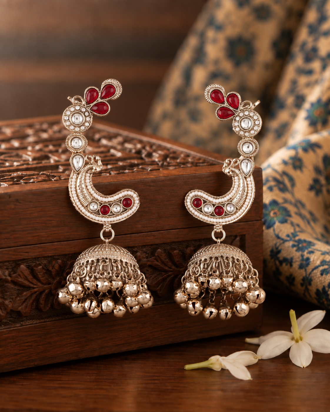 Ruby Gulrukh Designer Ear Cuff Jhumki Earring