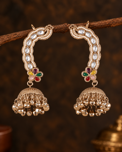 Multi Aavira Designer Ear Cuff Jhumki Earring