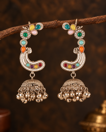 Multi Gulrukh Designer Ear Cuff Jhumki Earring