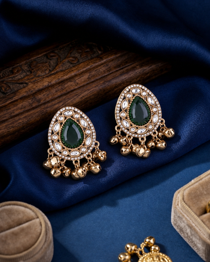 Green Rukhsana Kashmiri Look Ghunghru Earring