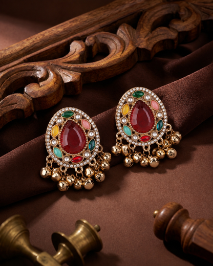 Ruby Multi Rukhsana Kashmiri Look Ghunghru Earring