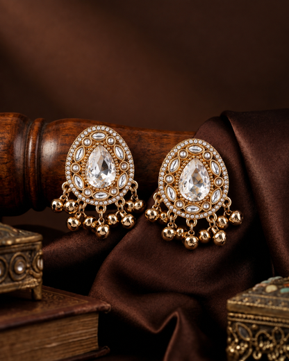 White Rukhsana Kashmiri Look Ghunghru Earring
