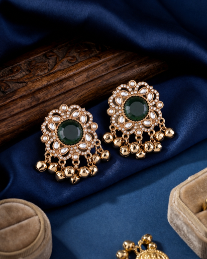Green Chandrika Kashmiri Look Ghunghru Earring