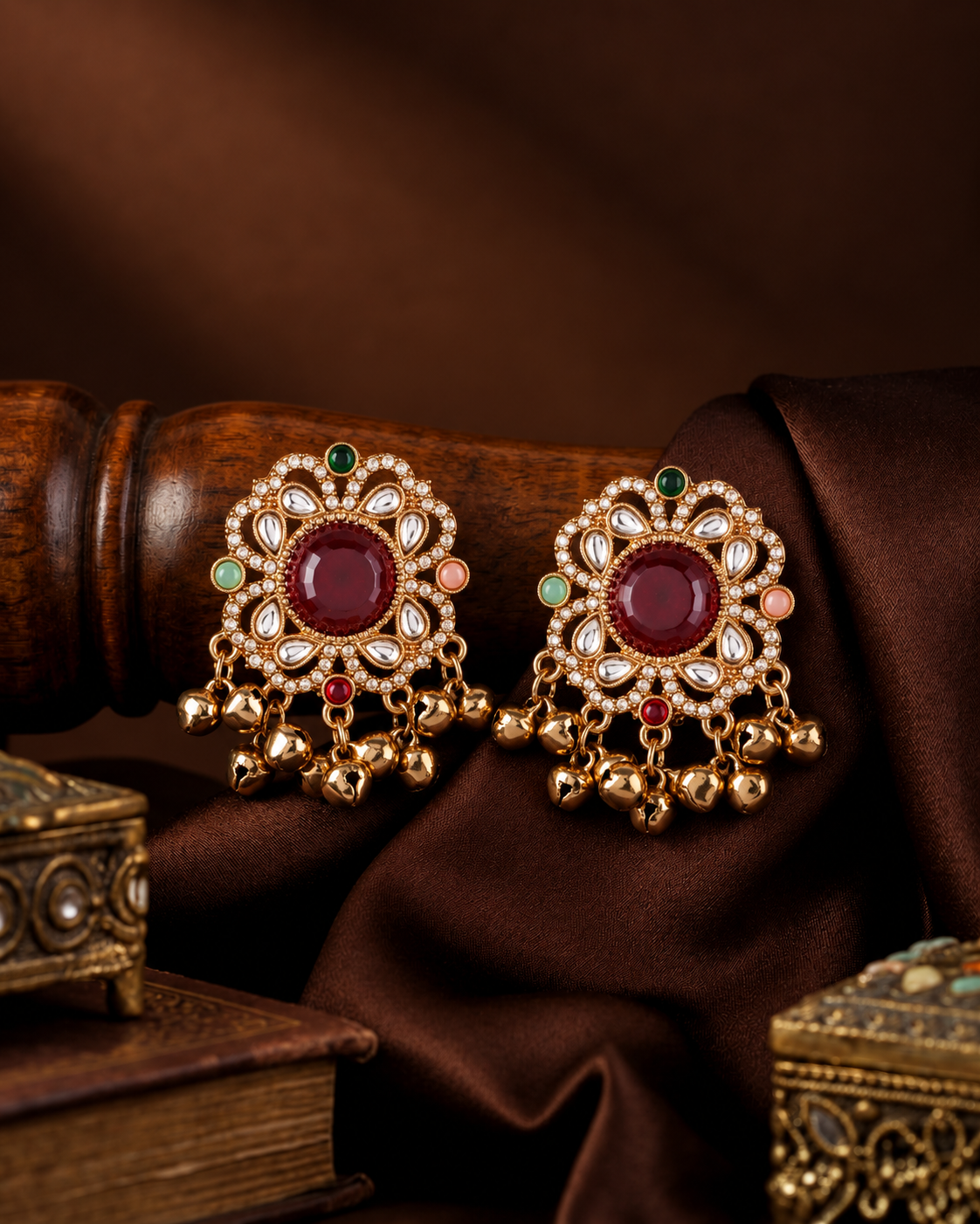 Ruby Multi Chandrika Kashmiri Look Ghunghru Earring