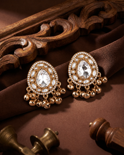White Rukhsana Kashmiri Look Ghunghru Earring