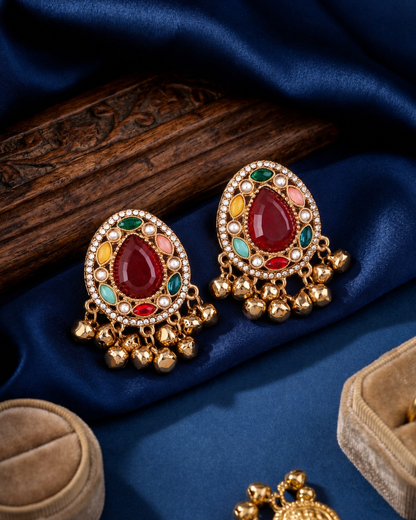 Ruby Multi Rukhsana Kashmiri Look Ghunghru Earring