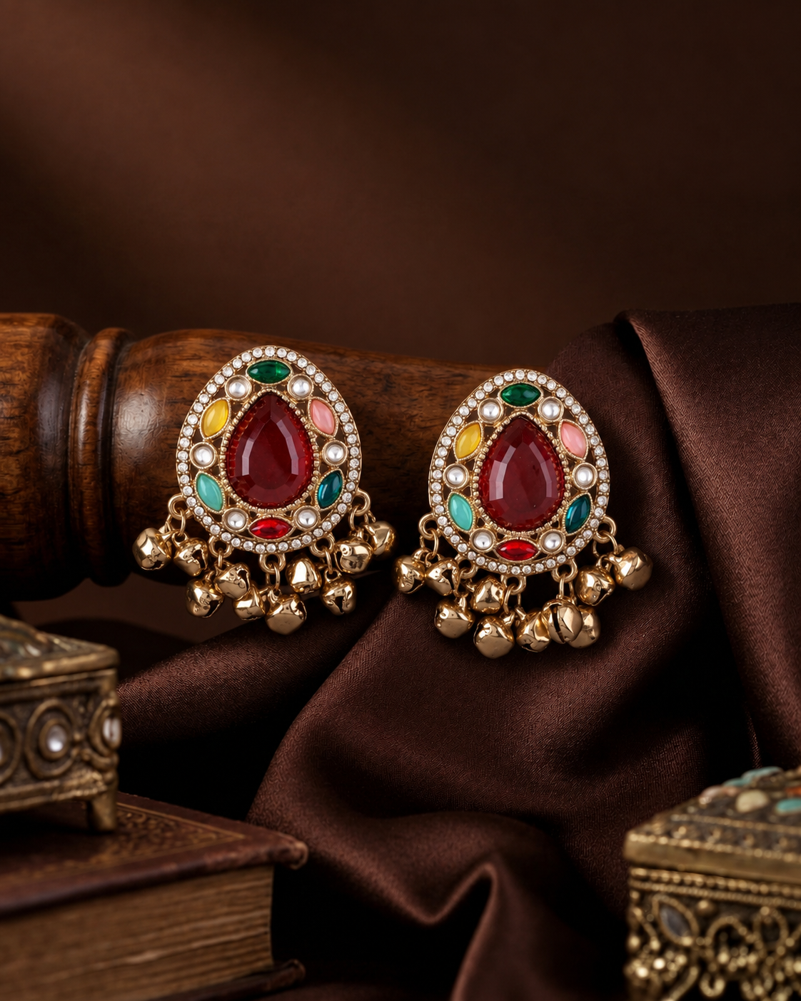 Ruby Multi Rukhsana Kashmiri Look Ghunghru Earring