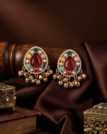 Ruby Multi Rukhsana Kashmiri Look Ghunghru Earring