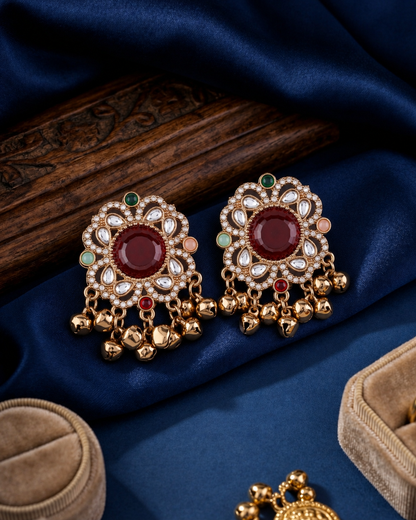 Ruby Multi Chandrika Kashmiri Look Ghunghru Earring