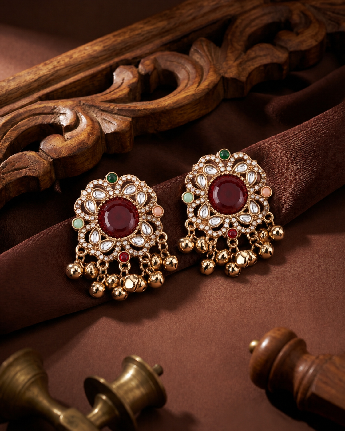 Ruby Multi Chandrika Kashmiri Look Ghunghru Earring