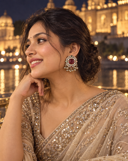 Ruby Multi Chandrika Kashmiri Look Ghunghru Earring
