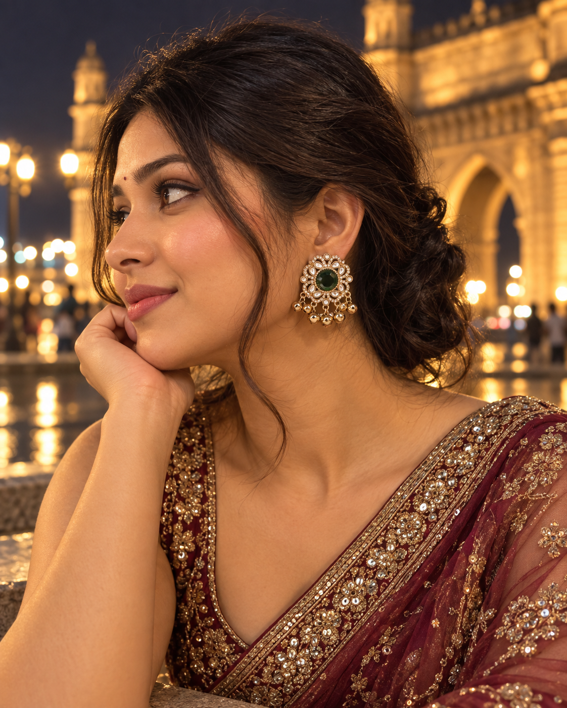 Green Chandrika Kashmiri Look Ghunghru Earring