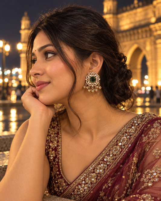 Green Chandrika Kashmiri Look Ghunghru Earring