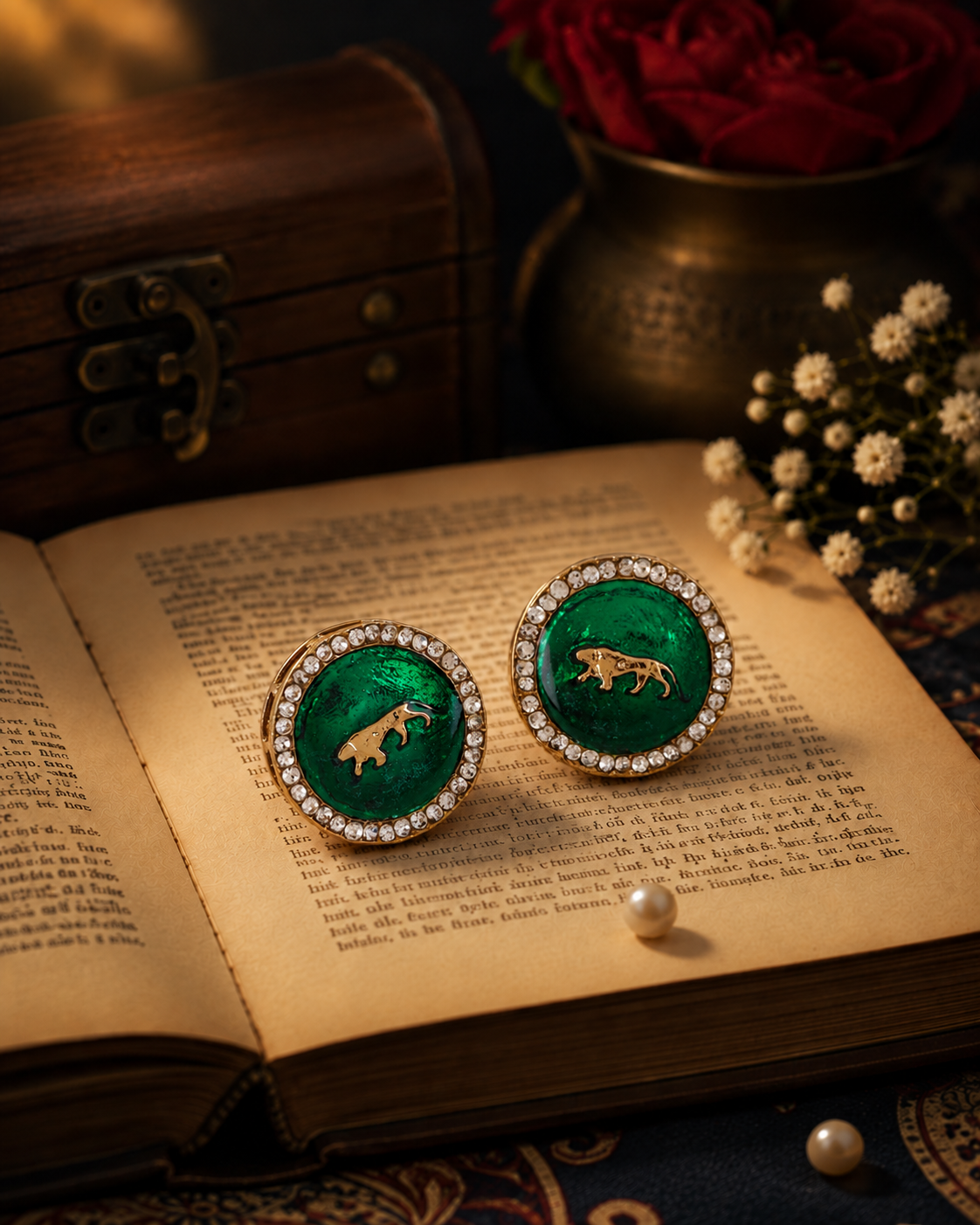 Green Baisa Sabya Zircone Designer Earring