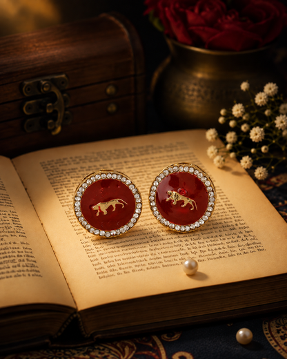 Red Baisa Sabya Zircone Designer Earring