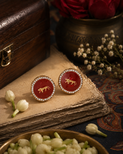 Red Baisa Sabya Zircone Designer Earring